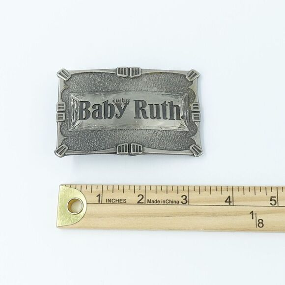 Vintage Curtis Baby Ruth Belt Buckle Lewis Buckles Chicago Silver Tone Candy Bar - Picture 8 of 9